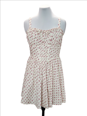 TRIXXI Cream floral ruffles corset mini dress